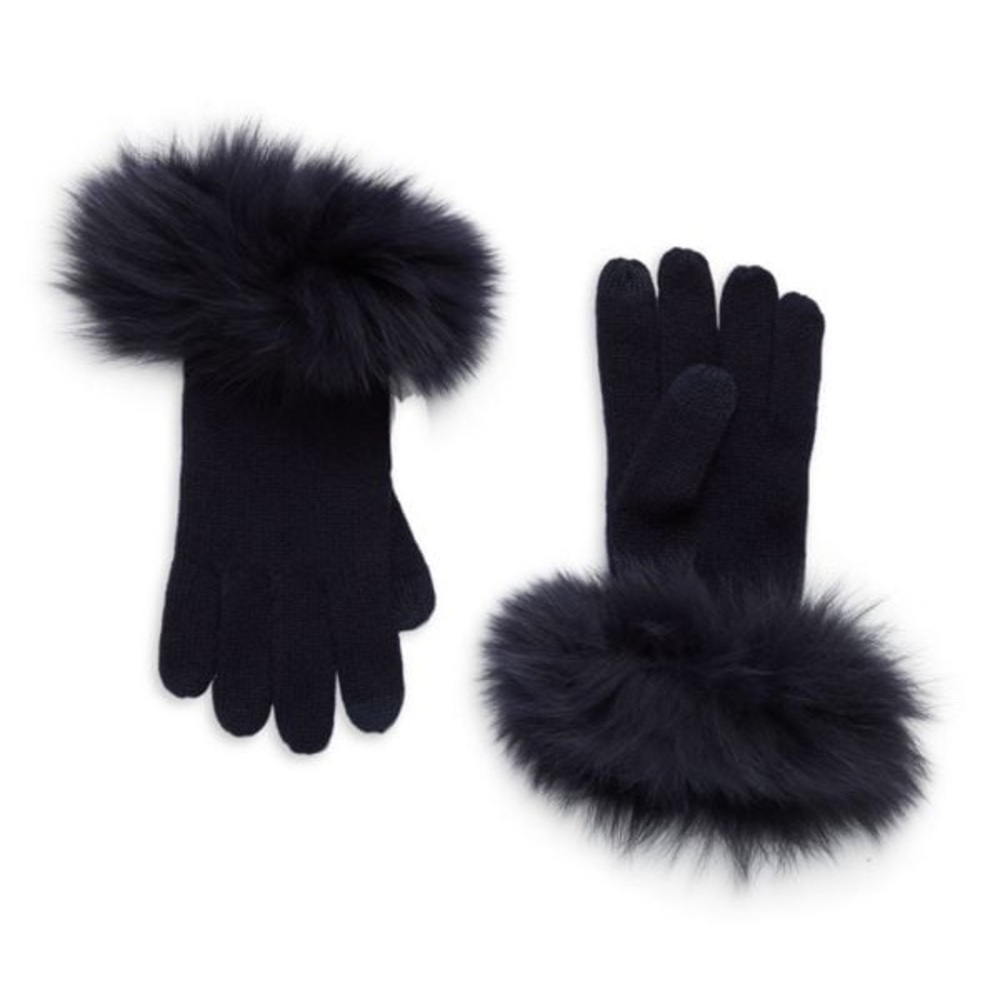 Amicale Cashmere Fox Fur Gloves